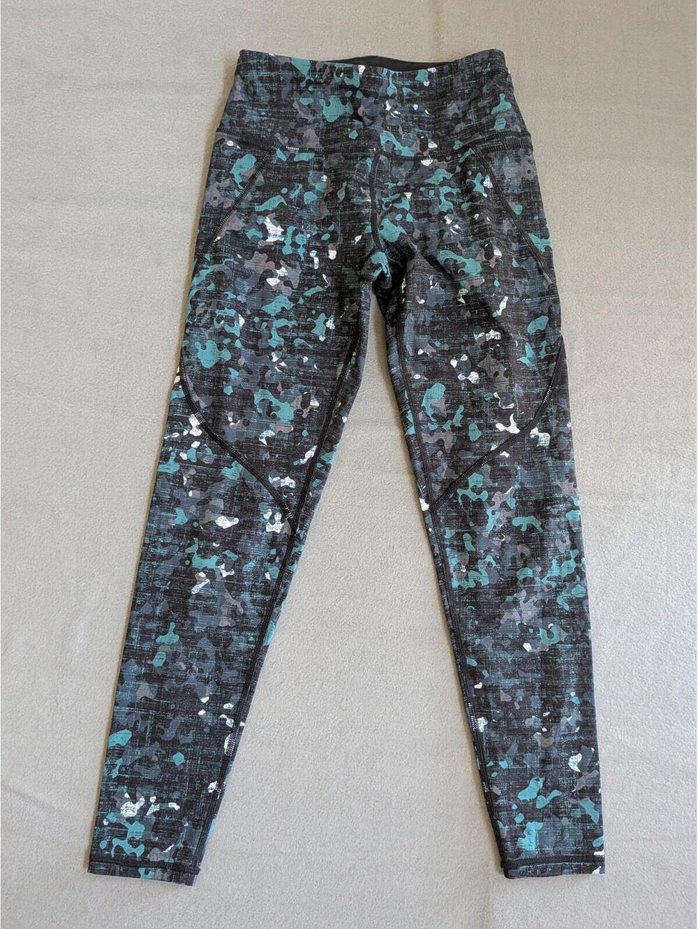 Sweaty Betty Leggings Womens XXS Black Camo The Power 7/8 Ankle Pockets Yoga Gym